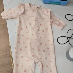 Swimsuit Peach Floral Toddler